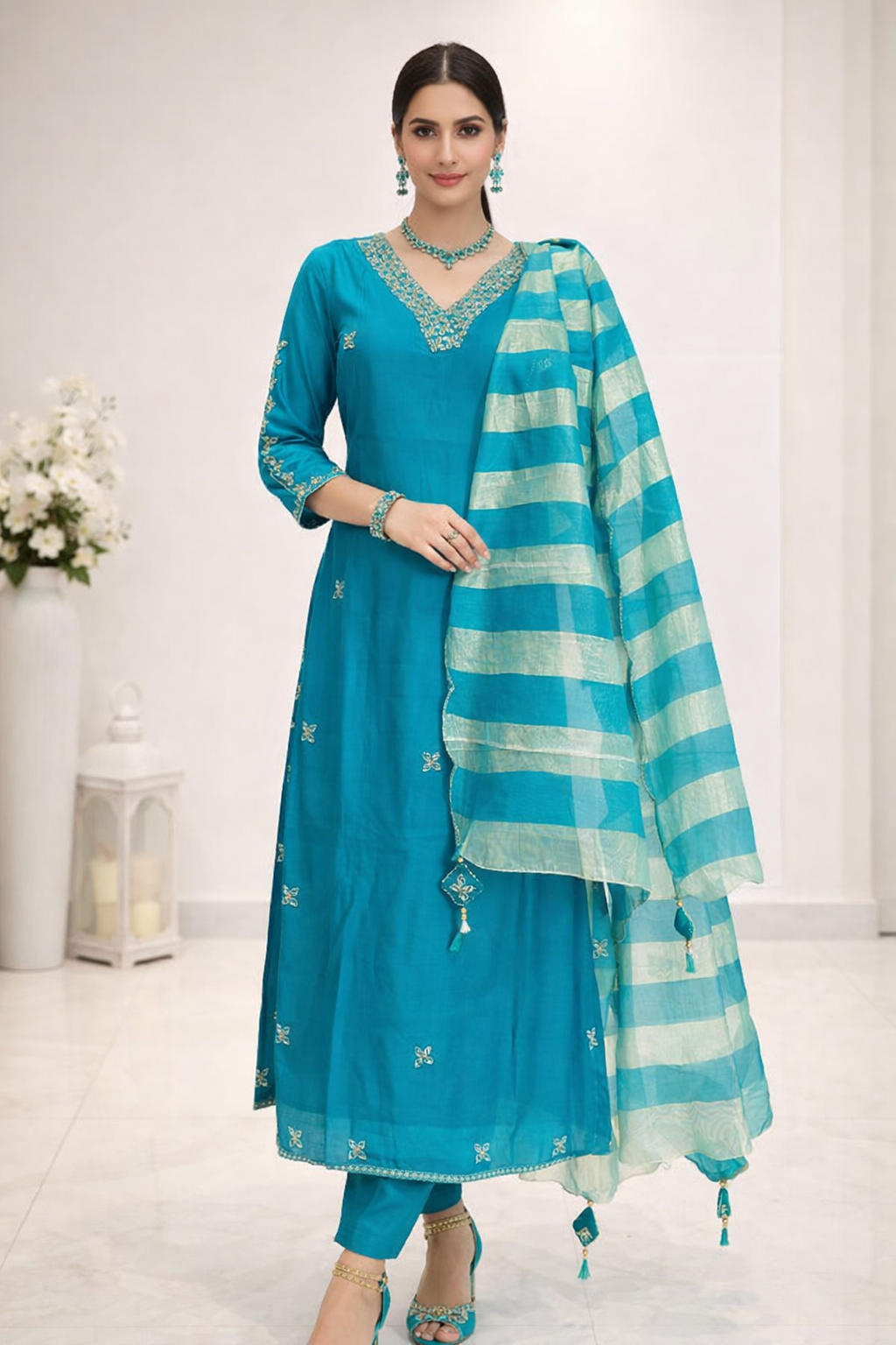 Rama Elegance Handworked Plazo Set