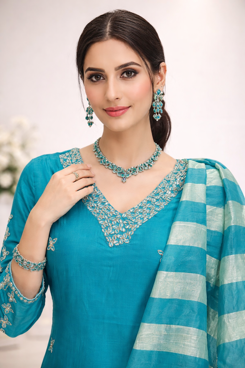 Rama Elegance Handworked Plazo Set