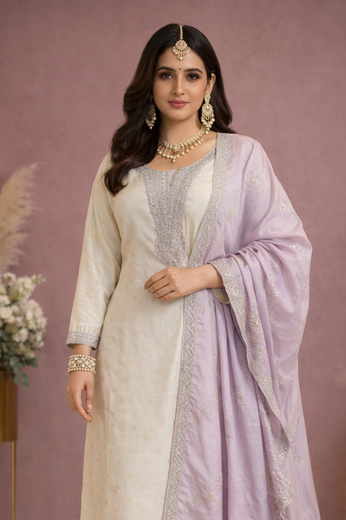 Ivory Lilac Noor Set