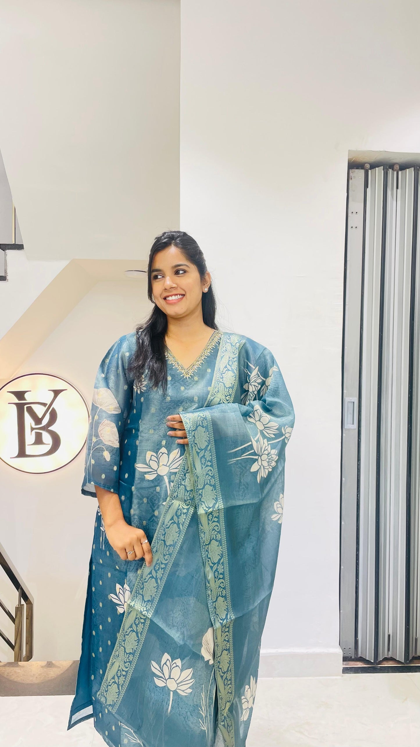 Blue Lotus Grace Kurti Set