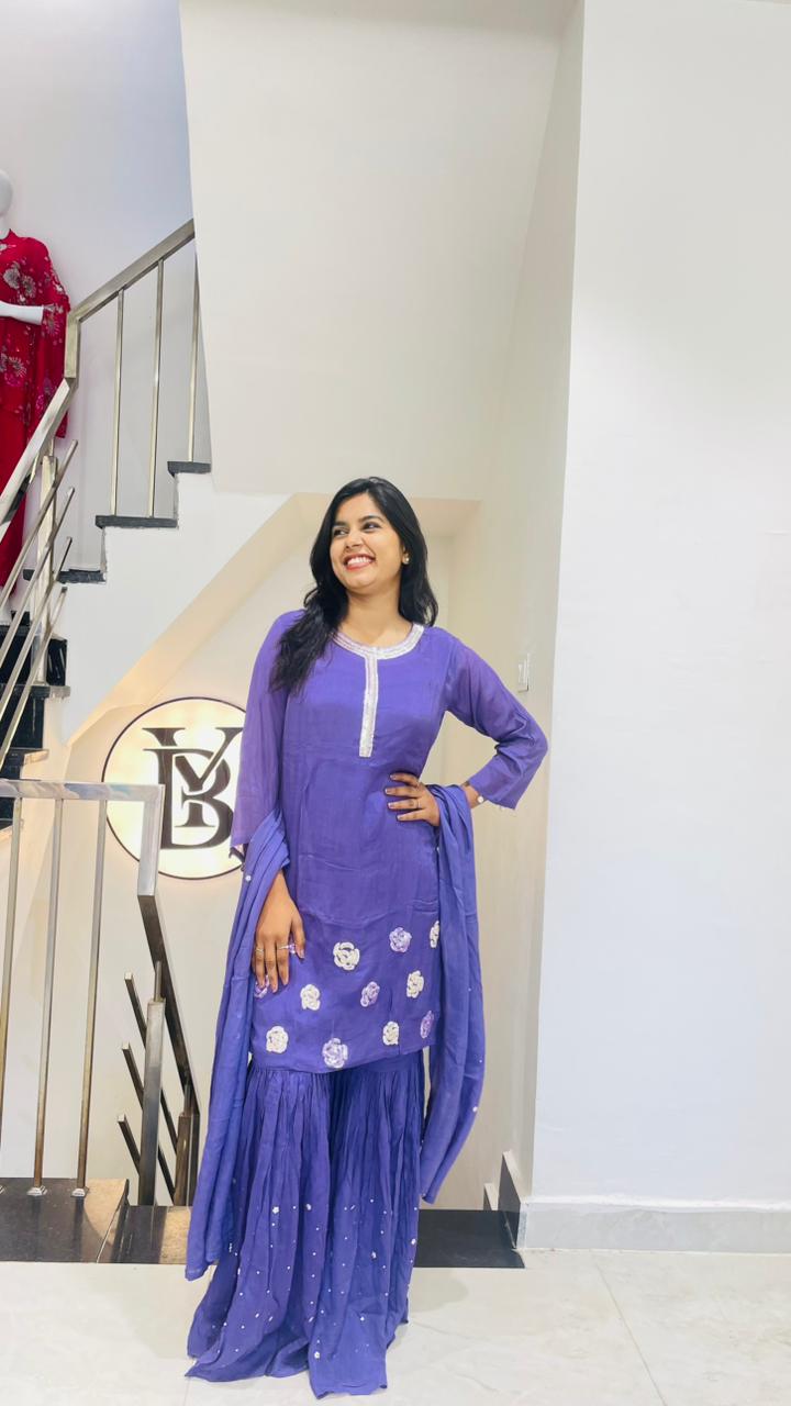 Must Have Sharara set Blue purple
