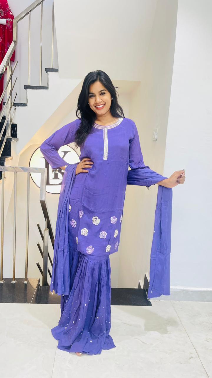 Must Have Sharara set Blue purple