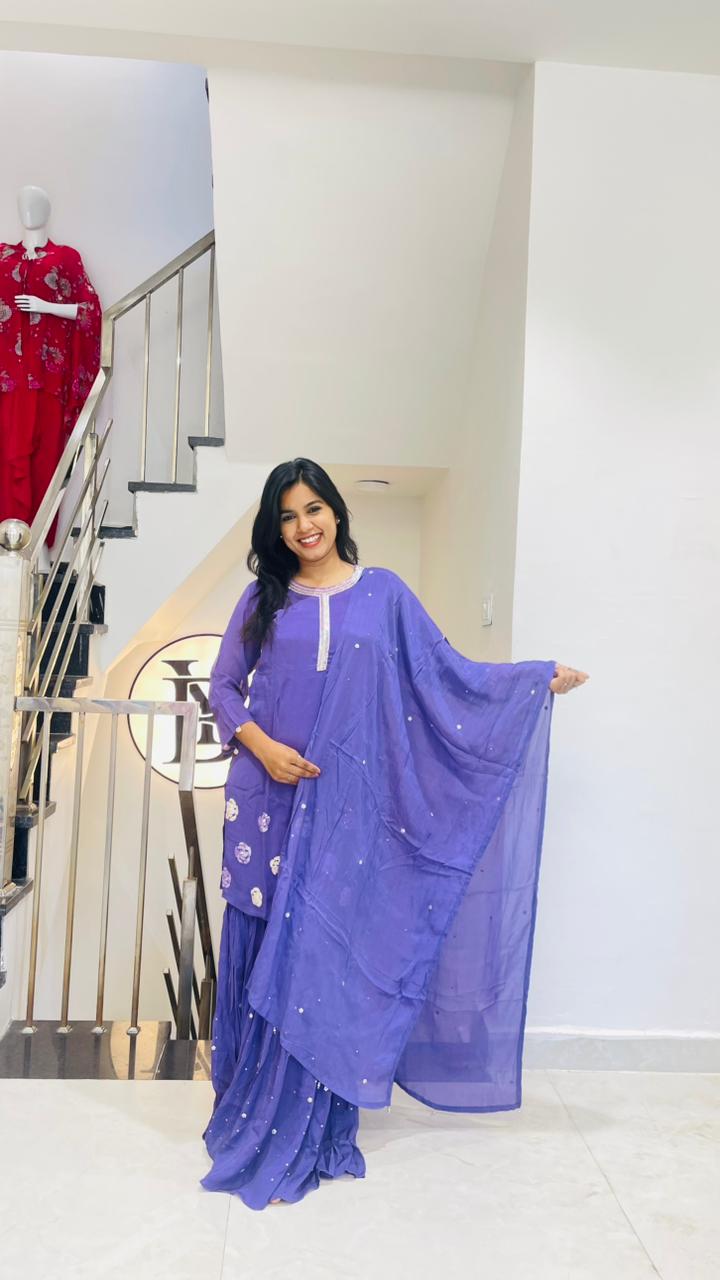 Must Have Sharara set Blue purple
