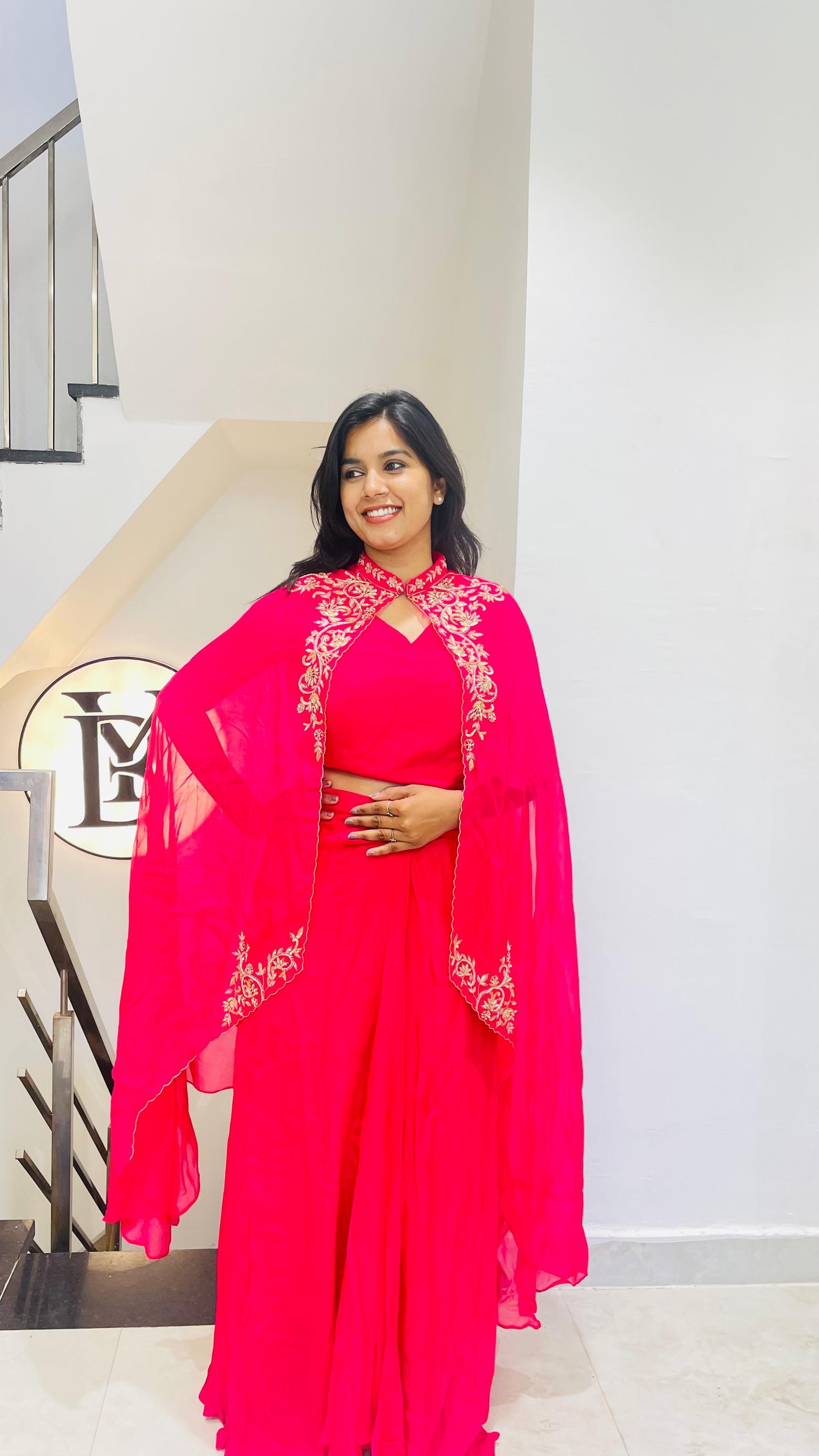 Luxe indowestern with cape