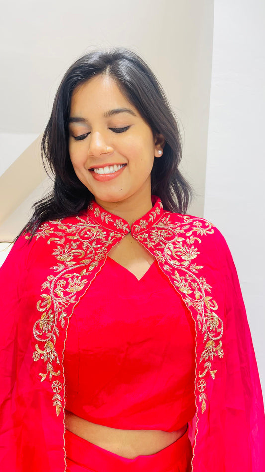 Luxe indowestern with cape