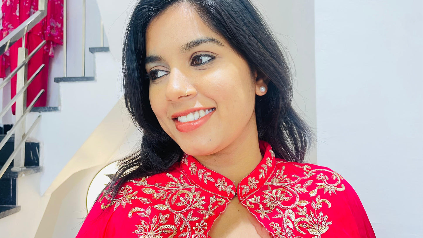 Luxe indowestern with cape