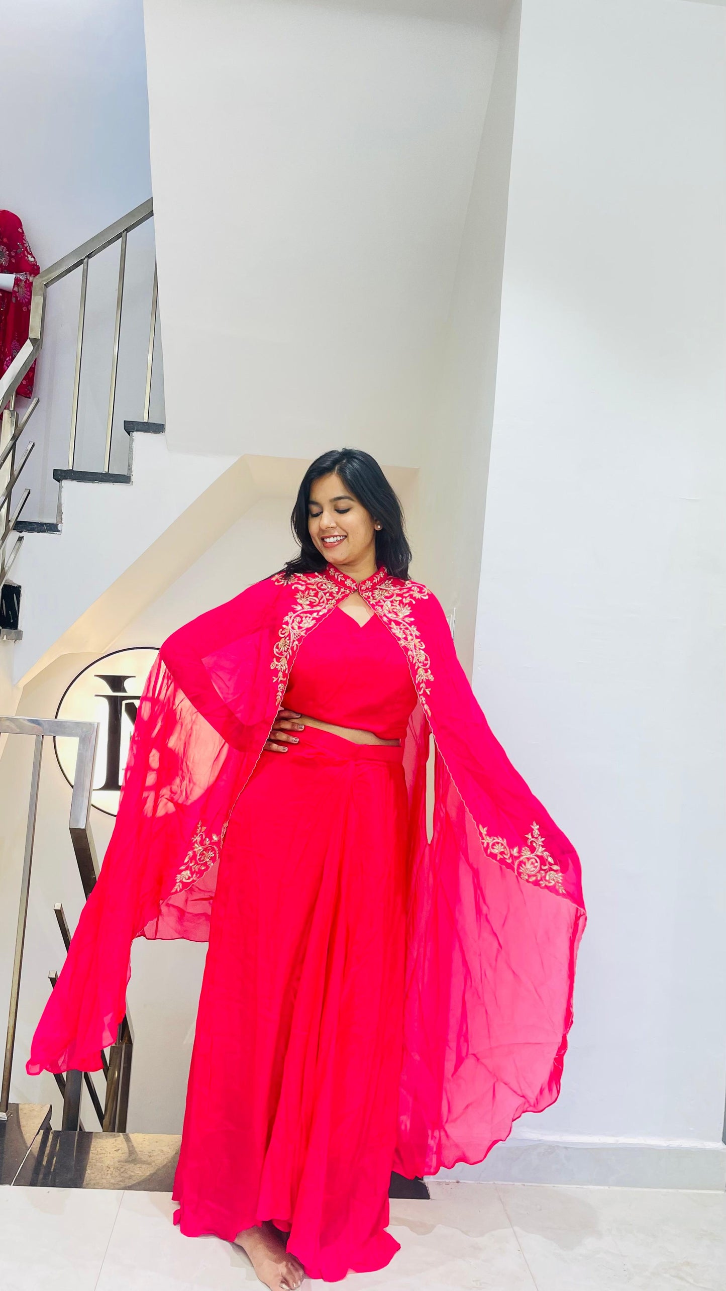 Luxe indowestern with cape