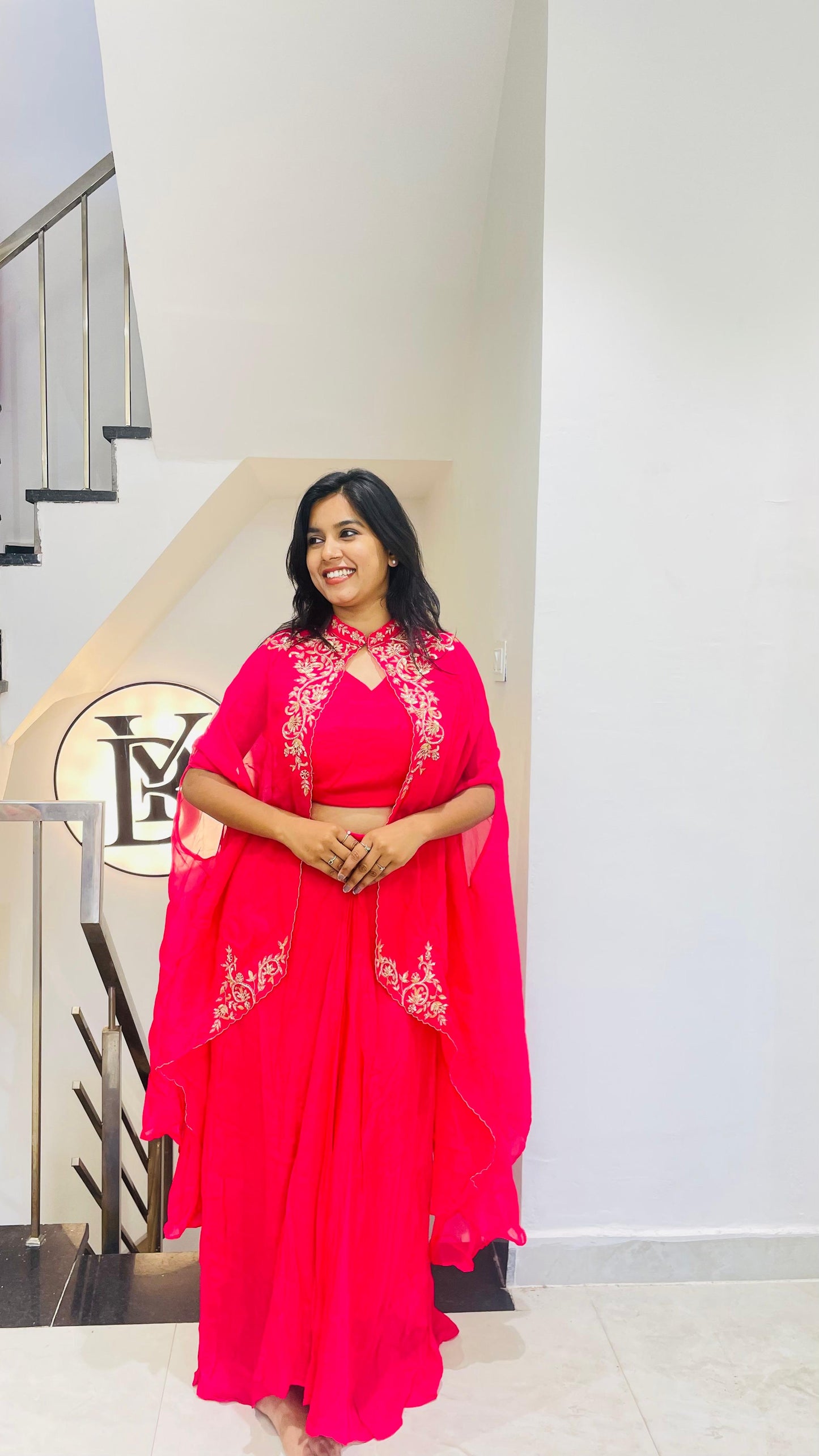 Luxe indowestern with cape