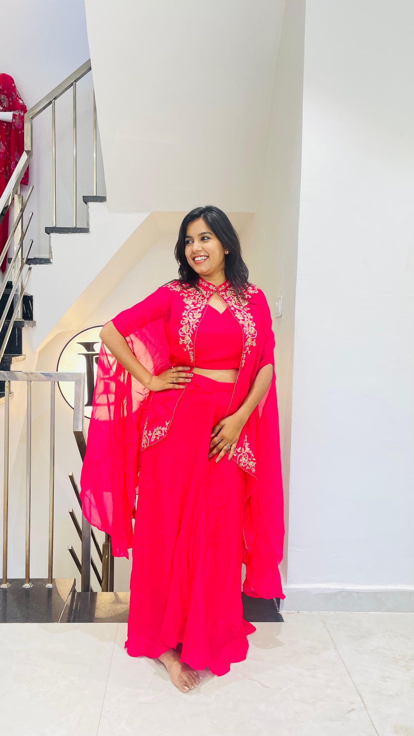 Luxe indowestern with cape