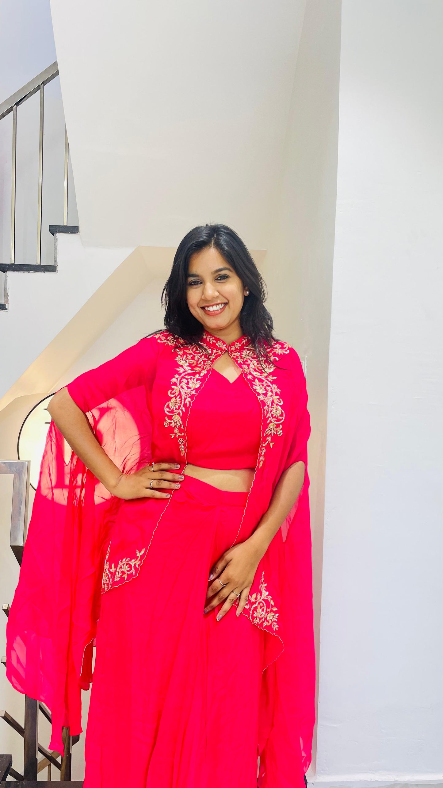 Luxe indowestern with cape