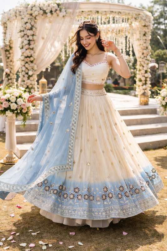 Semi-Stitched Lehenga Set