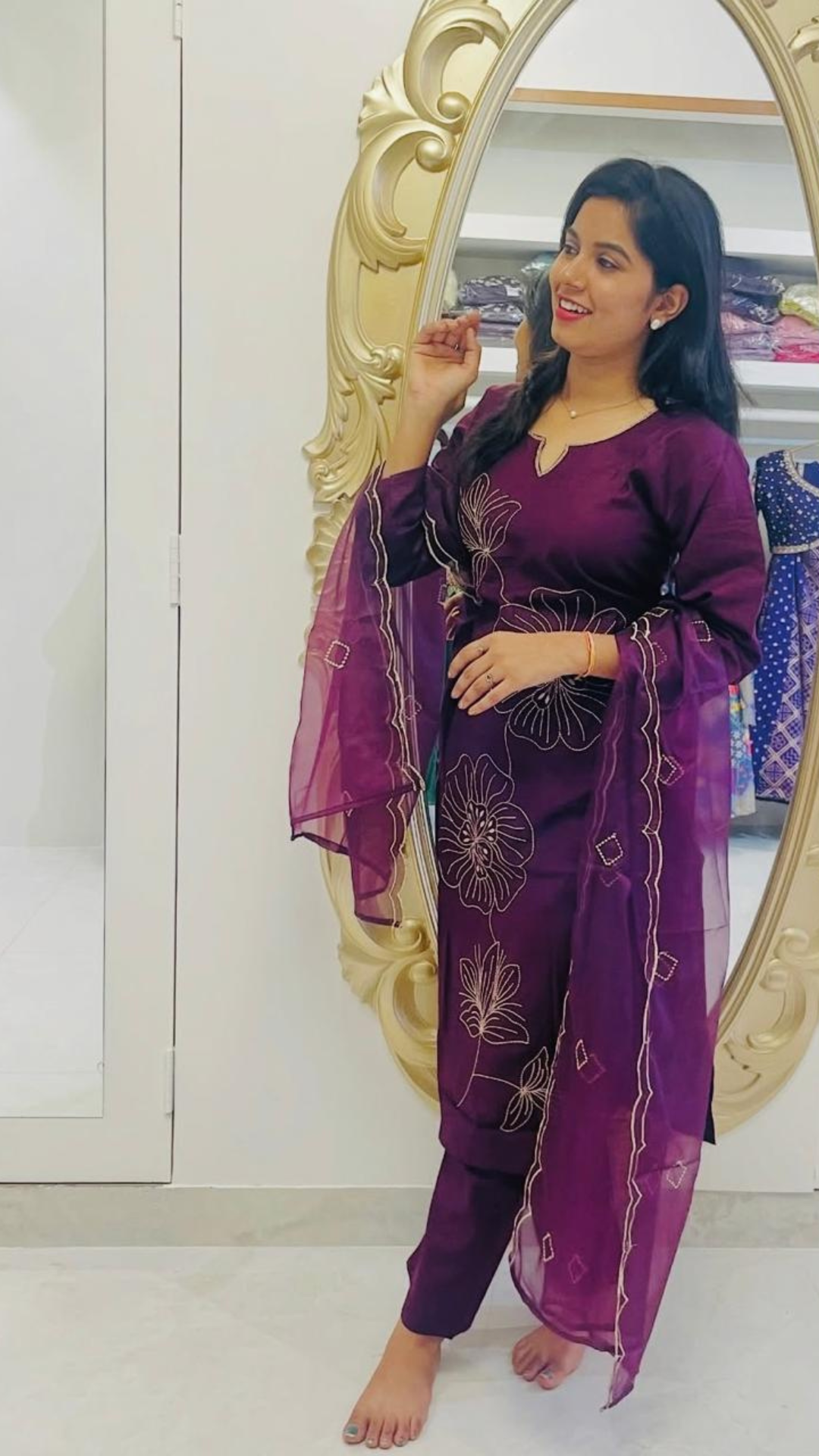 Dont Miss it ! Wine Kurti Set